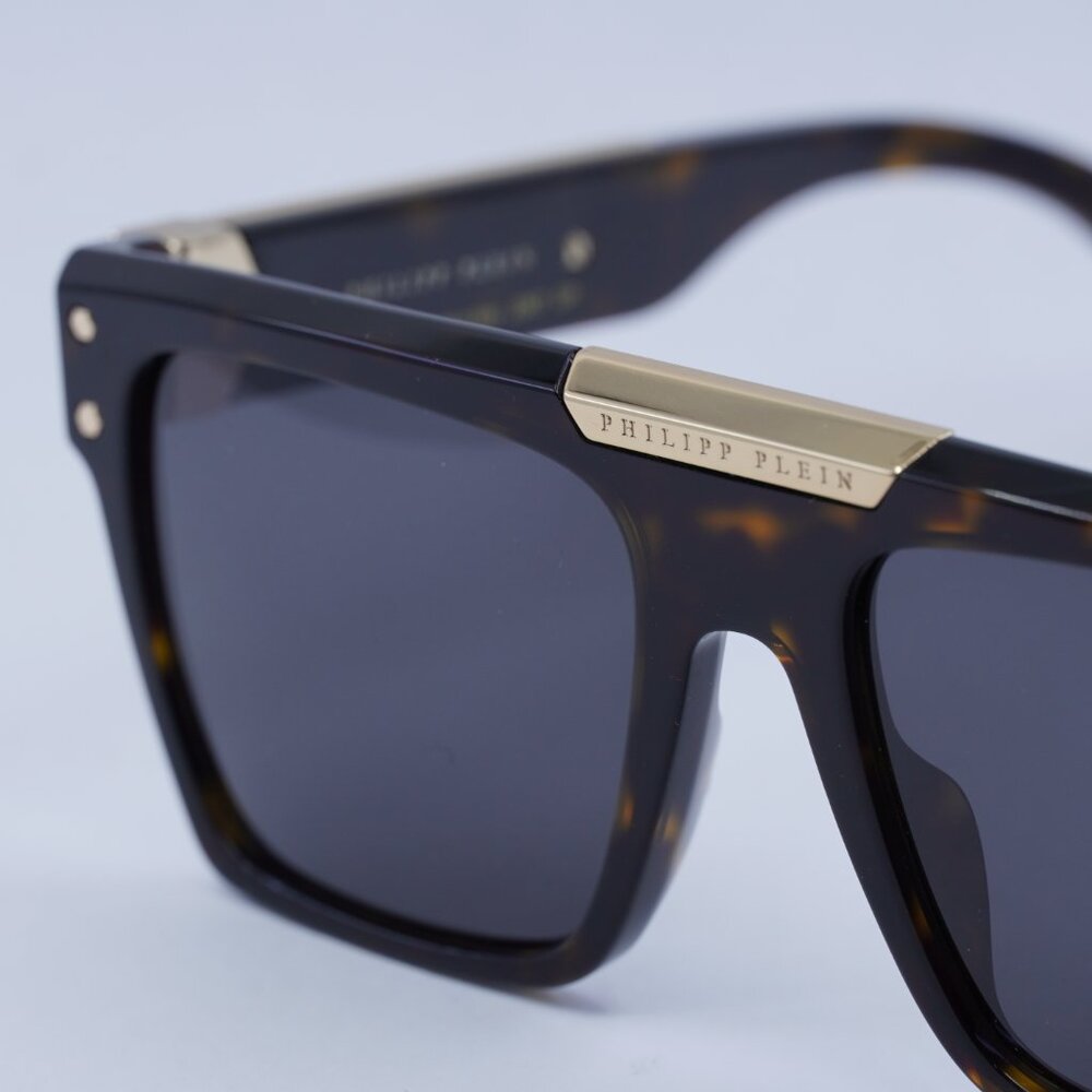 🕶️ New Philipp Plein SPP080 0722 Sunglasses - Havana Frame, Grey Lenses - Picture 9 of 12